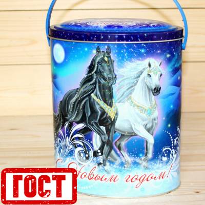 Сладкий новогодний подарок по ГОСТу в жестяной упаковке во Власихе